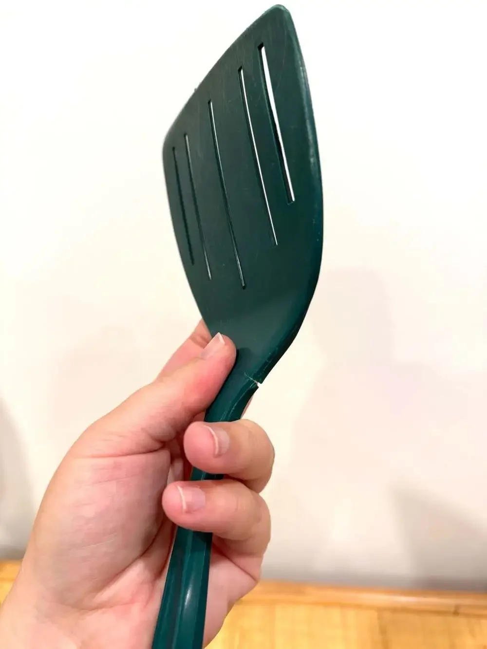 Vintage Foley Forest Green Plastic Slotted Spatula Turner Kitchen Utensil